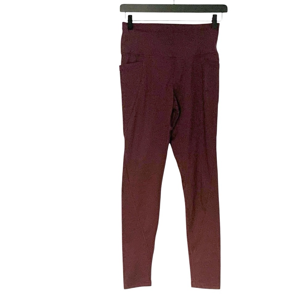 NWT Zella Small Burgundy Brown Stretchy Athleisure Athletic Workout Legging
